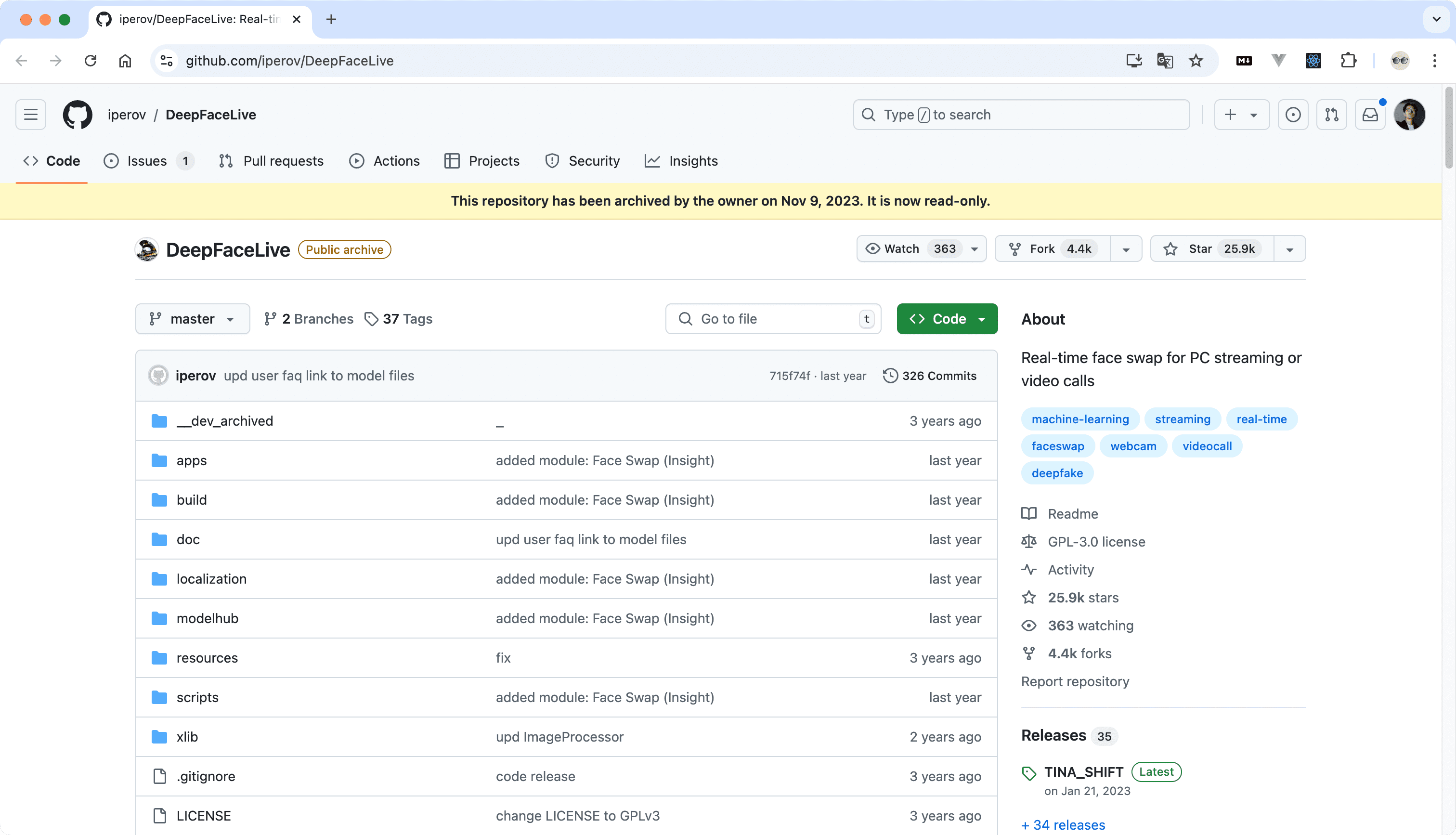 Github 开源换脸项目 DeepFaceLive