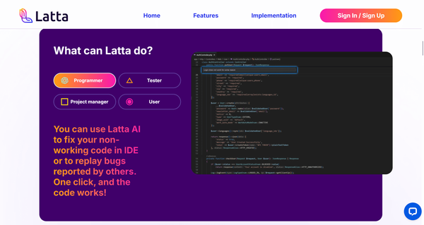 Latta AI 介绍：无需看代码的自动化 Bug 解决方案